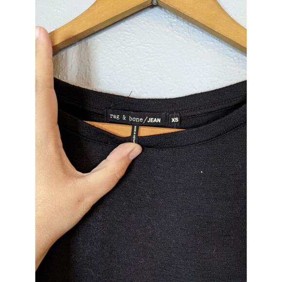 Black Cold Shoulder Rag and Bone Top Blouse Quiet Luxury Office Goth Witch xs - Picture 3 of 5